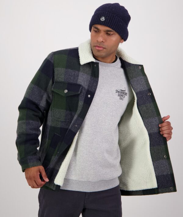Swanndri Kaituna Sherpa Lined Jacket - Arthurs Pass Check - Image 2