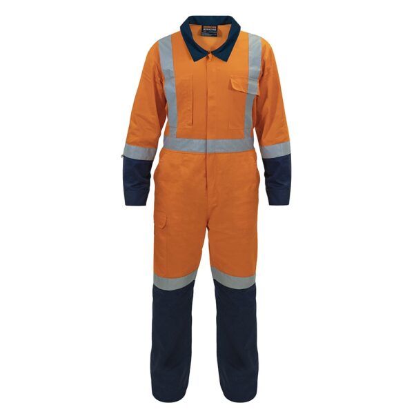 Bison Overall TTMC Cotton Workzone Lightweight Zip Orange/Navy - Image 2
