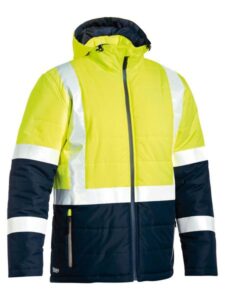 Bisley Puffer Jacket Taped Hi Vis BJ6929HT