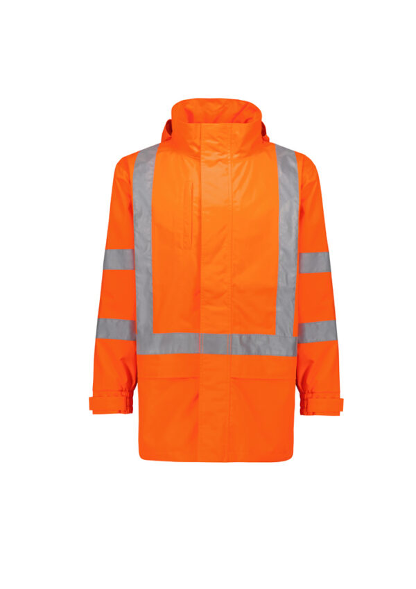 Syzmik Mens TTMC Jacket Hi Vis X Back, Ultralite Waterproof - Image 2