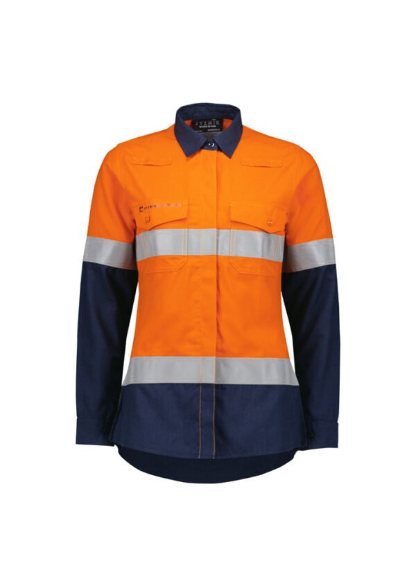 Syzmik Womens FR Shirt CAL10.3 Lightweight Taped Shirt ZW170 - Image 2