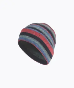 MKM Striped Possum Merino Beanie – Bluebell, Graphite, Charcoal