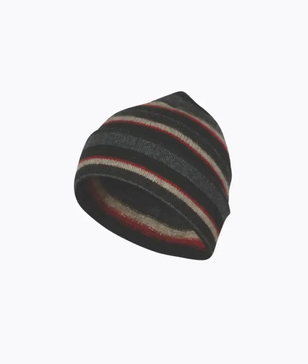 MKM Striped Possum Merino Beanie - Bluebell, Graphite, Charcoal - Image 3
