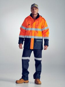 Bisley FR Wet Weather Jacket  Hi Vis Taped BJ6810T