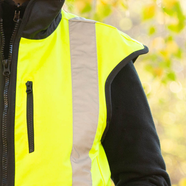 Styx Mill Oilskin Yellow Fur Lined Vest - Made in NZ - Image 2