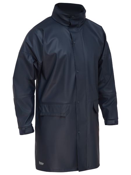 Bisley Stretch PU Rain Coat Navy BJ6835 - Image 2