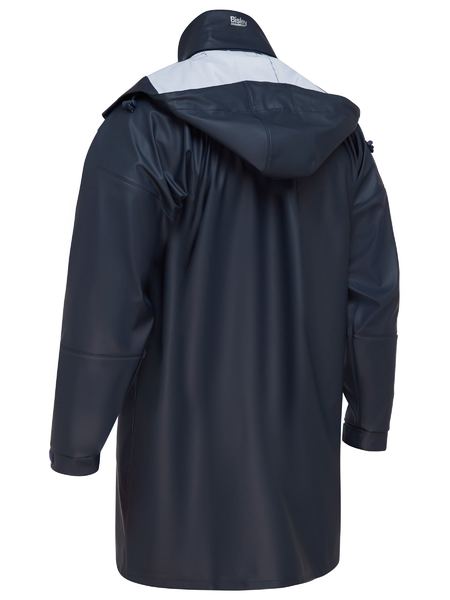 Bisley Stretch PU Rain Coat Navy BJ6835 - Image 3