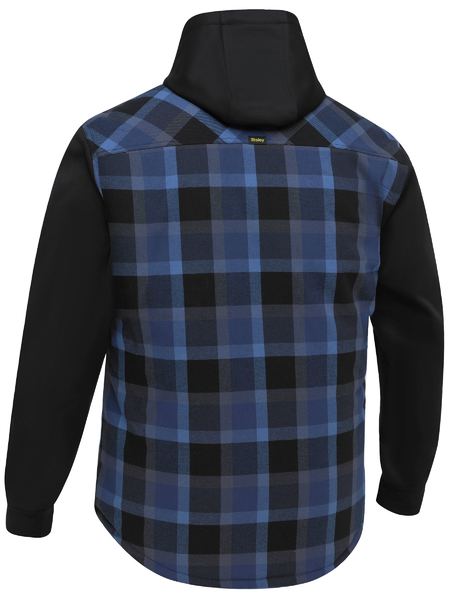 Bisley Contrast Check Hooded Shirt 300gsm - Image 3