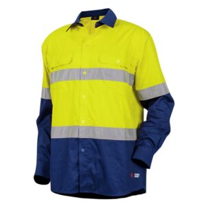 Stoney Creek Work Shirt Yellow/Navy Hi Vis
